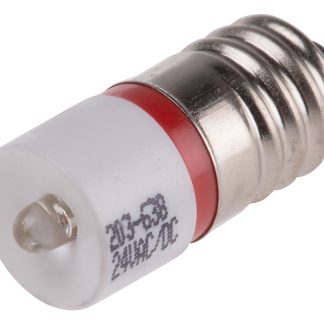 Lampada per indicatori RS PRO, lunga 25.25mm, Ø 10mm, 24V ca/cc, luce color Rosso, 1750mcd, Chip singolo da 100000h con