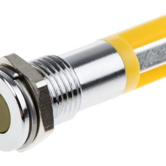Indicatore da pannello RS PRO Giallo  a LED, 2V cc, A filo, foro da 8mm