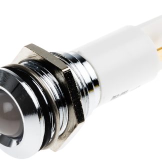 Indicatore da pannello RS PRO Bianco  a LED, 12V ca/cc, Sporgente, foro da 16mm