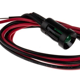 Indicatore da pannello RS PRO Verde  a LED, 24V cc, Ad incasso, foro da 8mm
