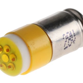 Lampada per indicatori RS PRO, lunga 15.25mm, Ø 6mm, 28V cc, luce color Giallo, 45mcd, Multichip da 100000h con