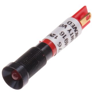 Indicatore da pannello RS PRO Rosso  a LED, 12V cc, Ad incasso, foro da 6mm