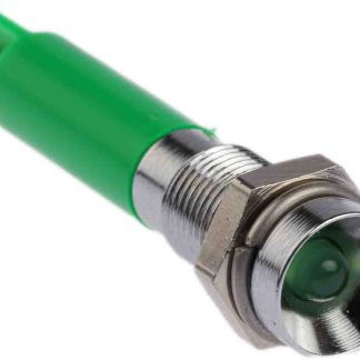 Indicatore da pannello RS PRO Verde  a LED, 24V cc, Ad incasso, foro da 6mm