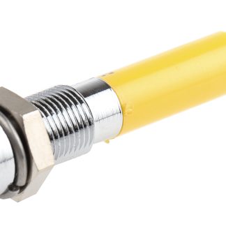 Indicatore da pannello RS PRO Giallo  a LED, 24V cc, Ad incasso, foro da 6mm