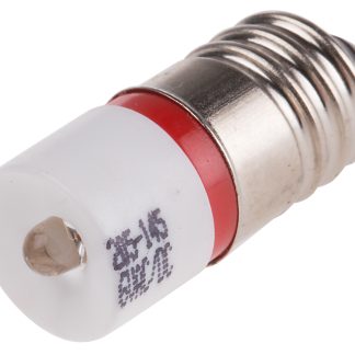 Lampada per indicatori RS PRO, lunga 25.25mm, Ø 10mm, 6V ca/cc, luce color Rosso, 1750mcd, Chip singolo da 100000h con