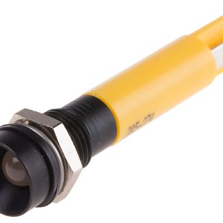 Indicatore da pannello RS PRO Giallo  a LED, 24V ca/cc, IP67, Ad incasso, foro da 8mm