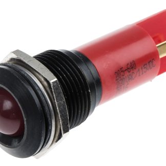 Indicatore da pannello RS PRO Rosso  a LED, 115 V dc, 230V ca, Sporgente, foro da 16mm