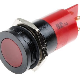 Indicatore da pannello RS PRO Rosso  a LED, 230V ca, IP67, A filo, foro da 22mm