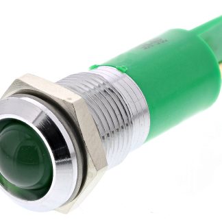 Indicatore da pannello RS PRO Verde  a LED, 24V ca, Sporgente, foro da 14mm