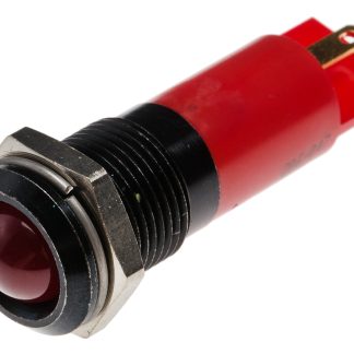 Indicatore da pannello RS PRO Rosso  a LED, 24V ca, Sporgente, foro da 14mm