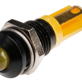 Indicatore da pannello RS PRO Giallo  a LED, 2V cc, Sporgente, foro da 8mm