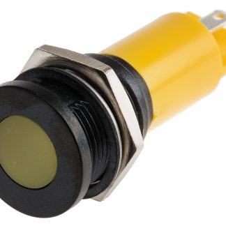 Indicatore da pannello RS PRO Giallo  a LED, 230V ca, IP67, A filo, foro da 16mm