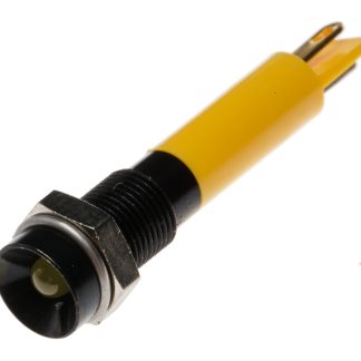 Indicatore da pannello RS PRO Giallo  a LED, 12V cc, Ad incasso, foro da 6mm