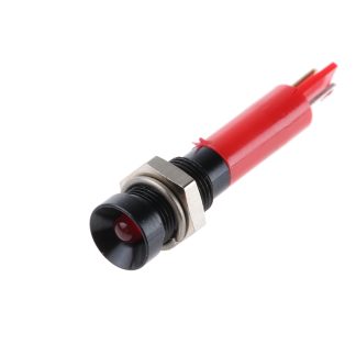 Indicatore da pannello RS PRO Rosso  a LED, 24V cc, Ad incasso, foro da 6mm