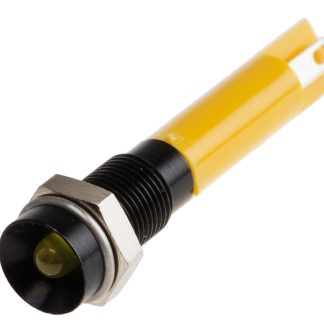 Indicatore da pannello RS PRO Giallo  a LED, 24V cc, IP40, Ad incasso, foro da 6mm
