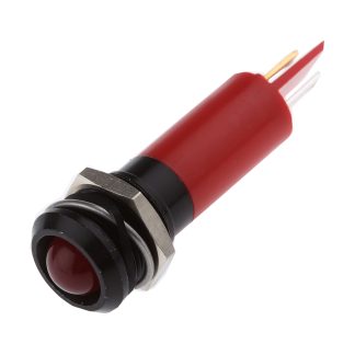 Indicatore da pannello RS PRO Rosso  a LED, 230V ca, IP67, Sporgente, foro da 12mm