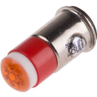 Lampada per indicatori RS PRO, lunga 15.25mm, Ø 6mm, 28V cc, luce color Rosso, 40mcd, Multichip da 100000h con Flangia