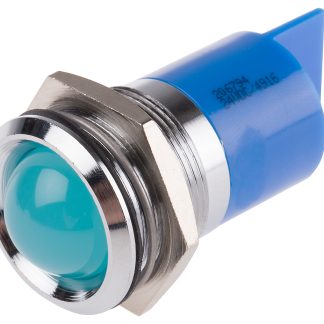 Indicatore da pannello RS PRO Blu  a LED, 24V cc, Sporgente, foro da 22mm