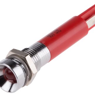 Indicatore da pannello RS PRO Rosso  a LED, 12V ca, Ad incasso, foro da 8mm