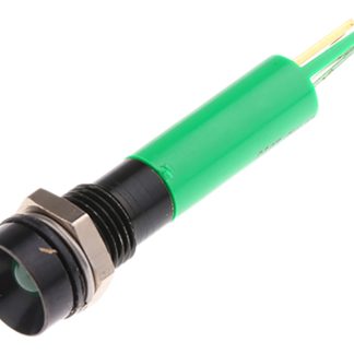 Indicatore da pannello RS PRO Verde  a LED, 110V ca, IP40, Ad incasso, foro da 8mm