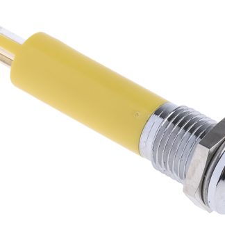 Indicatore da pannello RS PRO Giallo  a LED, 24V cc, Sporgente, foro da 8mm