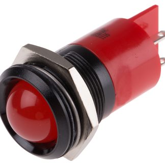 Indicatore da pannello RS PRO Rosso  a LED, 230V ca, IP67, Sporgente, foro da 22mm