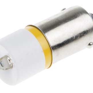Lampada per indicatori RS PRO, lunga 24mm, Ø 10mm, 6V ca/cc, luce color Giallo, 630mcd, Chip singolo da 100000h con