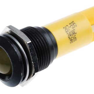 Indicatore da pannello RS PRO Giallo  a LED, 24V ca/cc, Sporgente, foro da 16mm