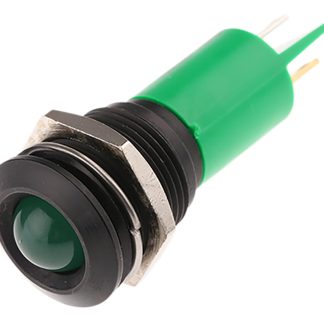 Indicatore da pannello RS PRO Verde  a LED, 115 V dc, 230V ca, Sporgente, foro da 16mm