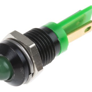 Indicatore da pannello RS PRO Verde  a LED, 2V cc, Sporgente, foro da 8mm