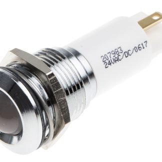Indicatore da pannello RS PRO Bianco  a LED, 24V ca/cc, IP67, Sporgente, foro da 16mm