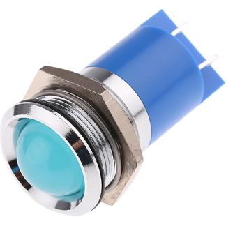 Indicatore da pannello RS PRO Blu  a LED, 230V ca, IP67, Sporgente, foro da 22mm