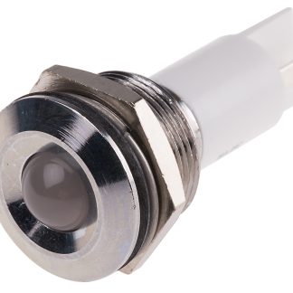 Indicatore da pannello RS PRO Bianco  a LED, 24V ca/cc, IP67, Sporgente, foro da 19mm