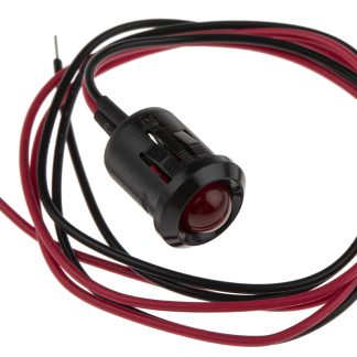 Indicatore da pannello RS PRO Rosso  a LED, 24V cc, Sporgente, foro da 12mm
