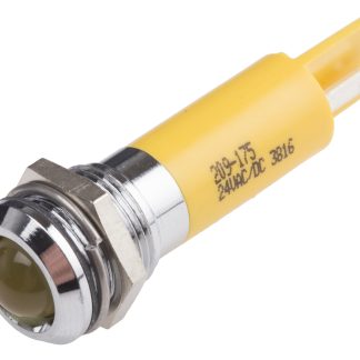 Indicatore da pannello RS PRO Giallo  a LED, 24V ca/cc, IP67, Sporgente, foro da 12mm