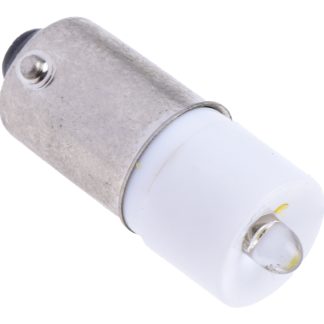 Lampada per indicatori RS PRO, lunga 25mm, Ø 10mm, 60V ca/cc, luce color Bianco, 300mcd, Chip singolo da 100000h con