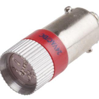 Lampada per indicatori RS PRO, lunga 28mm, Ø 10mm, 24V ca/cc, luce color Rosso, 110/105mcd, Multichip da 100000h con