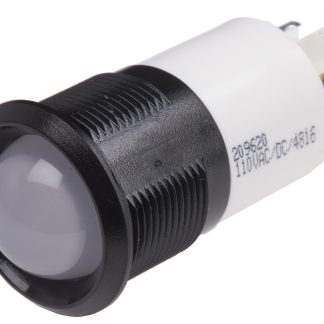 Indicatore da pannello RS PRO Bianco  a LED, 130V ca, IP67, Sporgente, foro da 22mm
