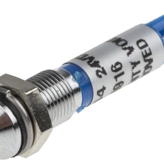 Indicatore da pannello RS PRO Blu  a LED, 24V cc, Sporgente, foro da 6mm