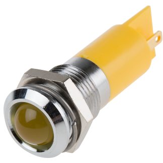 Indicatore da pannello RS PRO Giallo LED lampeggiante, 24V cc, Sporgente, foro da 14mm