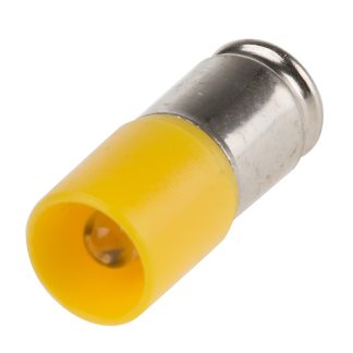 Lampada per indicatori RS PRO, lunga 16mm, Ø 6.1mm, 48V ca/cc, luce color Giallo, 280mcd, Chip singolo da 100000h con