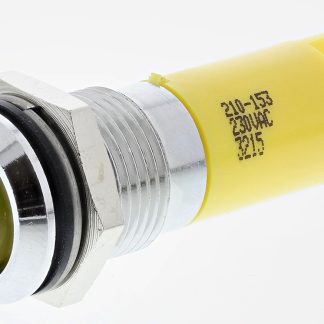 Indicatore da pannello RS PRO Giallo  a LED, 230V ca, IP67, Sporgente, foro da 14mm