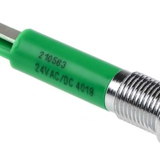 Indicatore da pannello RS PRO Verde  a LED, 24V ca, Sporgente, foro da 8mm
