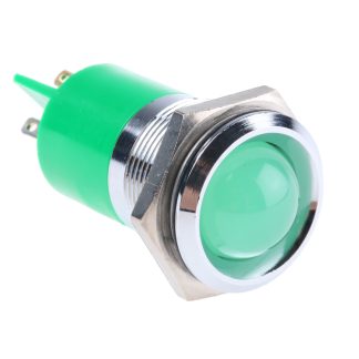 Indicatore da pannello RS PRO Verde  a LED, 230V ca, Sporgente, foro da 22mm