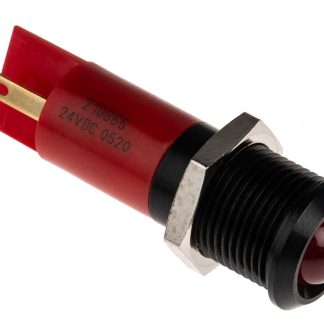 Indicatore da pannello RS PRO Rosso  a LED, 24V cc, Sporgente, foro da 14mm