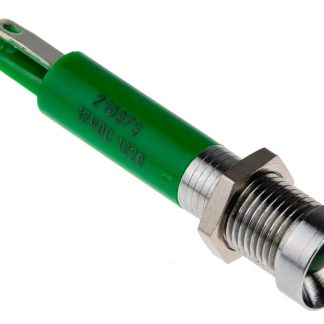 Indicatore da pannello RS PRO Verde  a LED, 12V cc, Ad incasso, foro da 8mm
