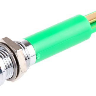 Indicatore da pannello RS PRO Verde  a LED, 12V cc, Sporgente, foro da 8mm