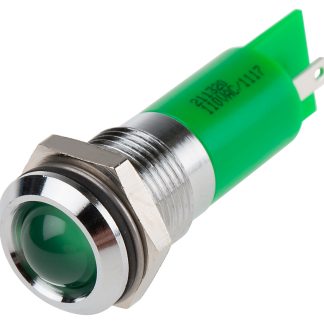 Indicatore da pannello RS PRO Verde, 110V ca, IP40, Sporgente, foro da 14.5mm