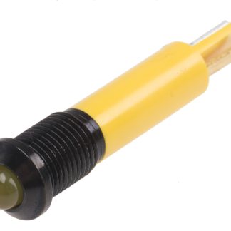 Indicatore da pannello RS PRO Giallo  a LED, 12V cc, Sporgente, foro da 8mm