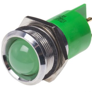 Indicatore da pannello RS PRO Verde  a LED, 12V, Sporgente, foro da 22mm